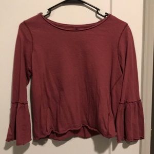 Dusty Pink Bell Sleeved Top